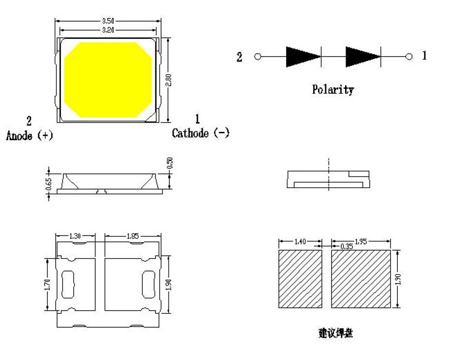 pink full spectrum 2835 smd leds dimensions pink full spectrum 2835 smd leds dimensions